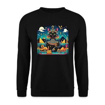 Bastet Déesse égyptienne Égypte Pyramide Égypte - Sweat-shirt Unisexe - noir - Devant - Alina (178cm) & Michal (187cm)