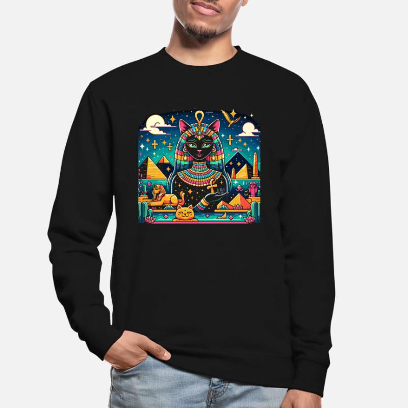 Bastet Déesse égyptienne Égypte Pyramide Égypte Sweat-shirt Unisexe
