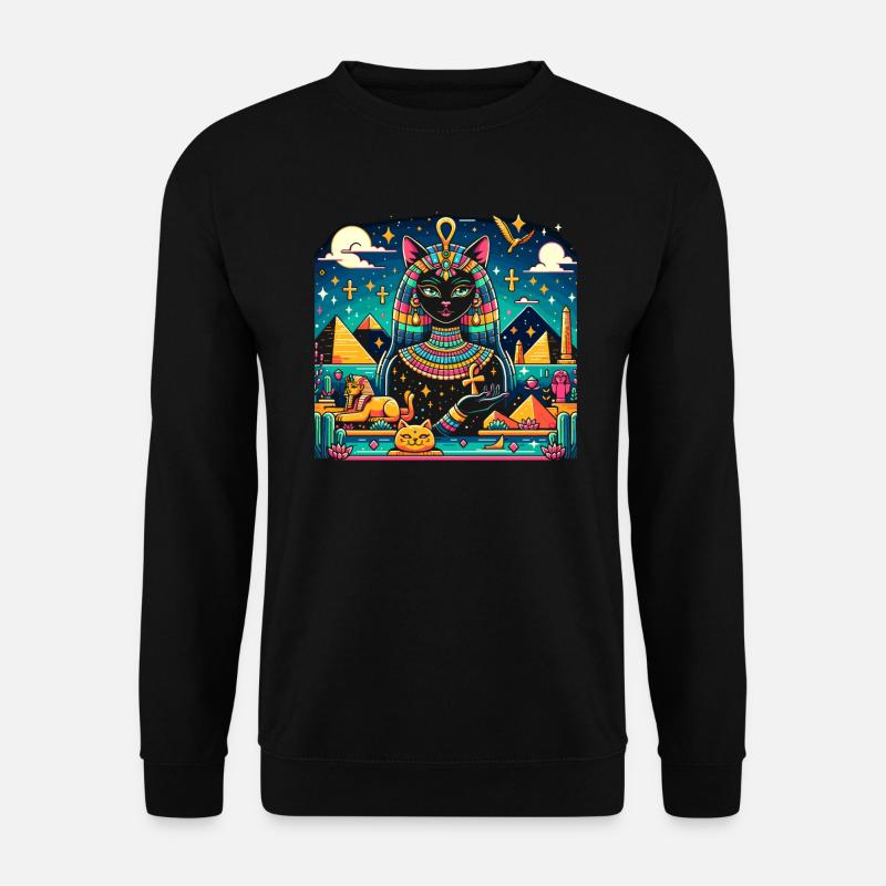 Bastet Ägyptische Göttin Ägypten Pyramide Ägypten - Unisex Pullover - Schwarz