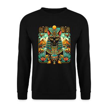 Bastet Déesse égyptienne Égypte Pyramide Égypte - Sweat-shirt Unisexe - noir - Devant - Alina (178cm) & Michal (187cm)