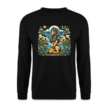 Bastet Déesse égyptienne Égypte Pyramide Égypte - Sweat-shirt Unisexe - noir - Devant - Alina (178cm) & Michal (187cm)