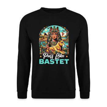 Bastet Déesse égyptienne Égypte Pyramide Égypte - Sweat-shirt Unisexe - noir - Devant - Alina (178cm) & Michal (187cm)