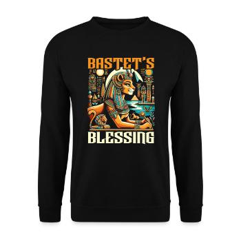Bastet Déesse égyptienne Égypte Pyramide Égypte - Sweat-shirt Unisexe - noir - Devant - Alina (178cm) & Michal (187cm)