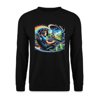 Speedrunning Joueur de jeux vidéo Gamer Gaming - Sweat-shirt Unisexe - noir - Devant - Alina (178cm) & Michal (187cm)