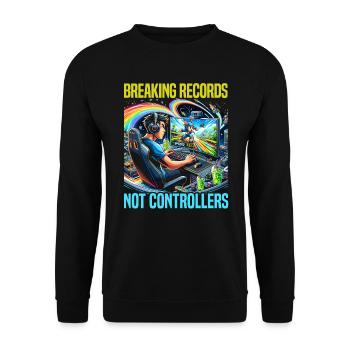 Speedrunning Video Game Player Gamer Gaming - Unisex Sweatshirt - black - Front - Alina (178cm) & Michal (187cm)