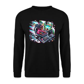 Speedrunning Joueur de jeux vidéo Gamer Gaming - Sweat-shirt Unisexe - noir - Devant - Alina (178cm) & Michal (187cm)