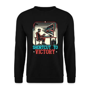 Speedrunning Video Game Player Gamer Gaming - Unisex Sweatshirt - black - Front - Alina (178cm) & Michal (187cm)