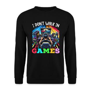 Speedrunning Video Game Player Gamer Gaming - Unisex Sweatshirt - black - Front - Alina (178cm) & Michal (187cm)