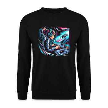 Speedrunning Joueur de jeux vidéo Gamer Gaming - Sweat-shirt Unisexe - noir - Devant - Alina (178cm) & Michal (187cm)