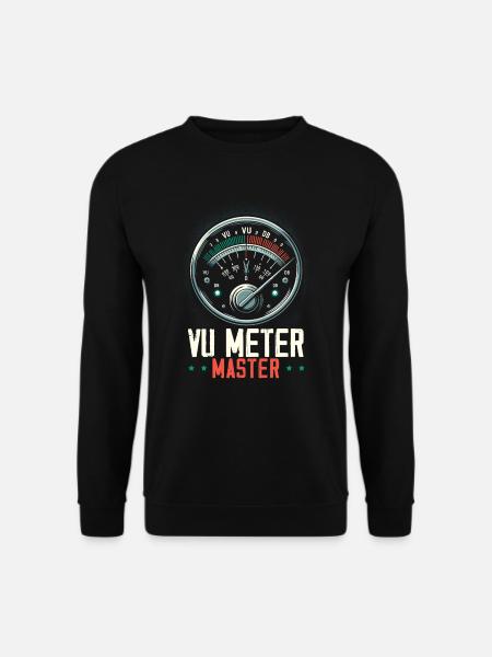VU Meter Audiopile Analoge Musik Toningenieur - Unisex Pullover - Schwarz