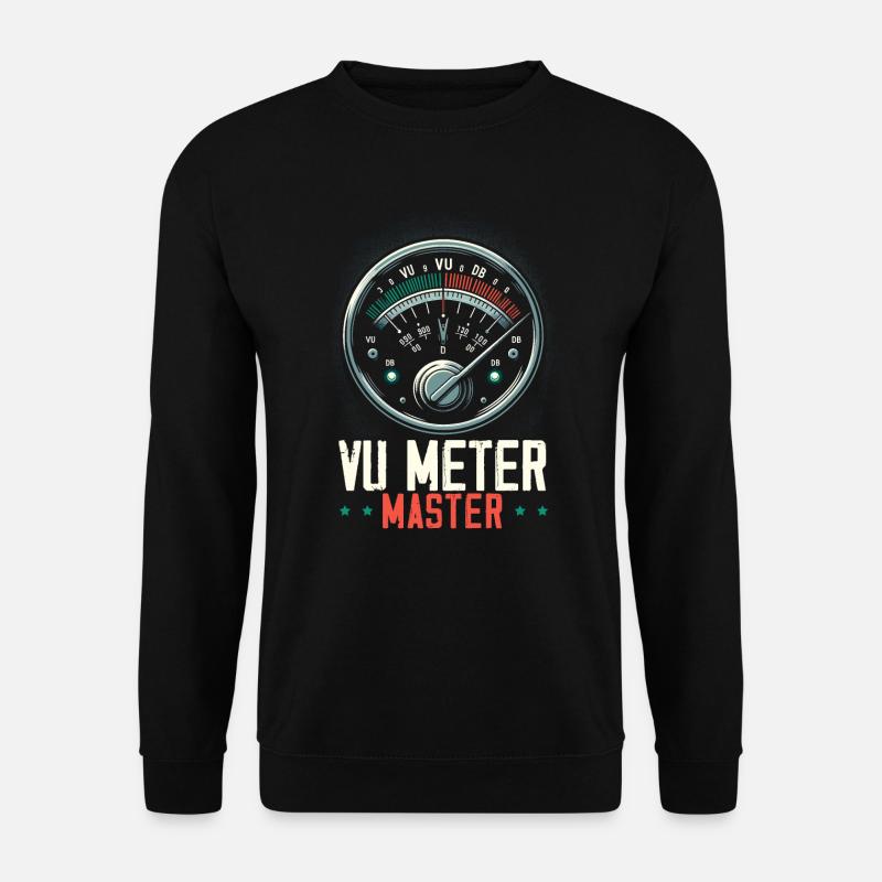 VU Meter Audiopile Analoge Musik Toningenieur - Unisex Pullover - Schwarz