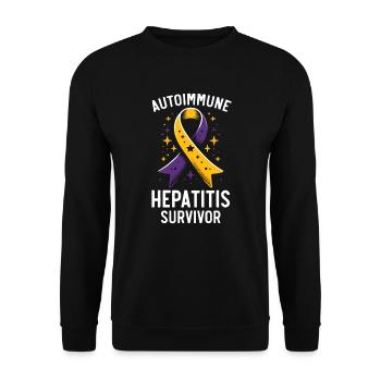 Autoimmun-Hepatitis-Bewusstsein Welt-Hepatitis-Tag - Unisex Pullover - Schwarz - Vorne - Alina (178cm) & Michal (187cm)