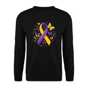 Autoimmun-Hepatitis-Bewusstsein Welt-Hepatitis-Tag - Unisex Pullover - Schwarz - Vorne - Alina (178cm) & Michal (187cm)