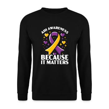 Autoimmun-Hepatitis-Bewusstsein Welt-Hepatitis-Tag - Unisex Pullover - Schwarz - Vorne - Alina (178cm) & Michal (187cm)