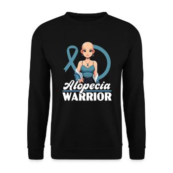 Alopecia Areata Awareness Month Baldness Bald Head - Unisex Sweatshirt - black - Front - Alina (178cm) & Michal (187cm)