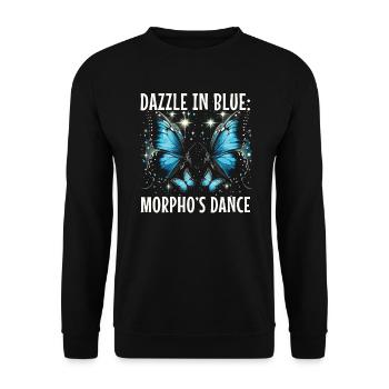 Butterfly Lover Insect Bug Blue Morpho Butterfly - Unisex Sweatshirt - black - Front - Alina (178cm) & Michal (187cm)