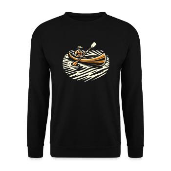 Kanufahren, Kajak, Wassersport, Tretboot, Bootfahren - Unisex Pullover - Schwarz - Vorne - Alina (178cm) & Michal (187cm)