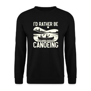 Kanufahren, Kajak, Wassersport, Tretboot, Bootfahren - Unisex Pullover - Schwarz - Vorne - Alina (178cm) & Michal (187cm)