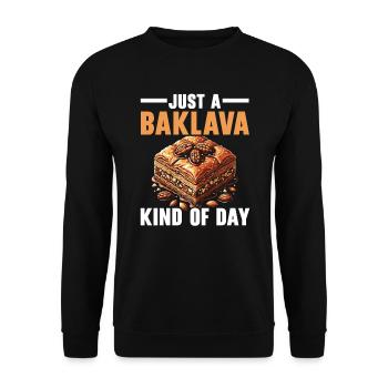 Baklava Pâtisserie Dessert Gourmand Moyen-Orient - Sweat-shirt Unisexe - noir - Devant - Alina (178cm) & Michal (187cm)