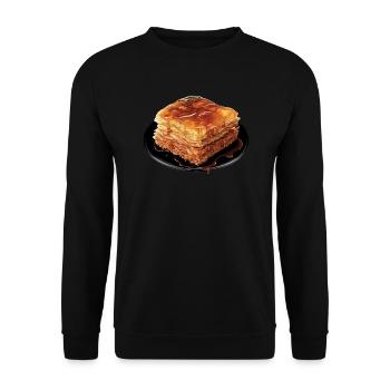 Baklava Pâtisserie Dessert Gourmand Moyen-Orient - Sweat-shirt Unisexe - noir - Devant - Alina (178cm) & Michal (187cm)