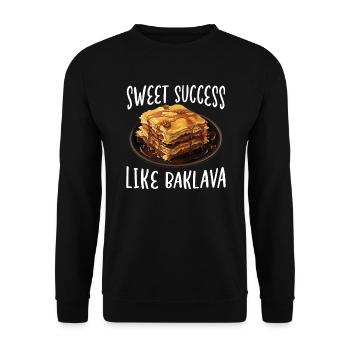 Baklava Pâtisserie Dessert Gourmand Moyen-Orient - Sweat-shirt Unisexe - noir - Devant - Alina (178cm) & Michal (187cm)