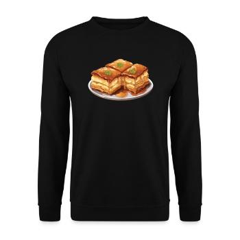 Baklava Pâtisserie Dessert Gourmand Moyen-Orient - Sweat-shirt Unisexe - noir - Devant - Alina (178cm) & Michal (187cm)
