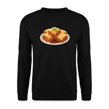 Baklava Pâtisserie Dessert Gourmand Moyen-Orient - Sweat-shirt Unisexe - noir - Devant - Alina (178cm) & Michal (187cm)
