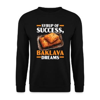 Baklava Pâtisserie Dessert Gourmand Moyen-Orient - Sweat-shirt Unisexe - noir - Devant - Alina (178cm) & Michal (187cm)