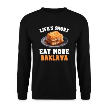 Baklava Pâtisserie Dessert Gourmand Moyen-Orient - Sweat-shirt Unisexe - noir - Devant - Alina (178cm) & Michal (187cm)