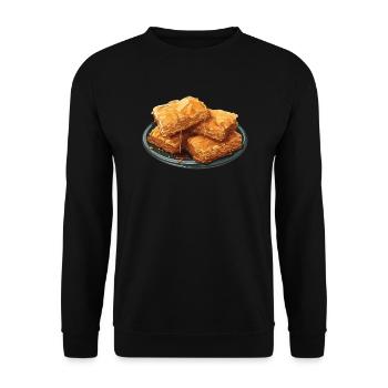 Baklava Pâtisserie Dessert Gourmand Moyen-Orient - Sweat-shirt Unisexe - noir - Devant - Alina (178cm) & Michal (187cm)