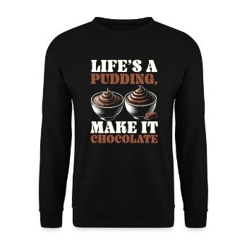 Chocolate Pudding Sweet Dessert Food Lover Foodie - Unisex Sweatshirt - black - Front - Alina (178cm) & Michal (187cm)