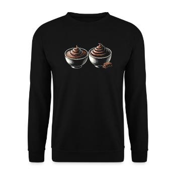 Pudding au chocolat Dessert sucré Gourmand Foodie - Sweat-shirt Unisexe - noir - Devant - Alina (178cm) & Michal (187cm)