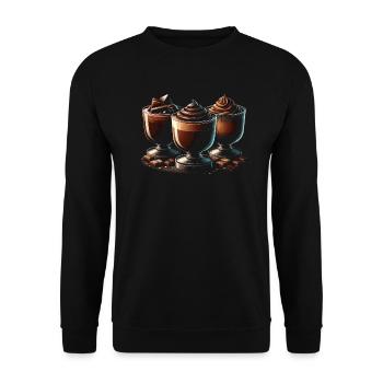 Chocolate Pudding Sweet Dessert Food Lover Foodie - Unisex Sweatshirt - black - Front - Alina (178cm) & Michal (187cm)