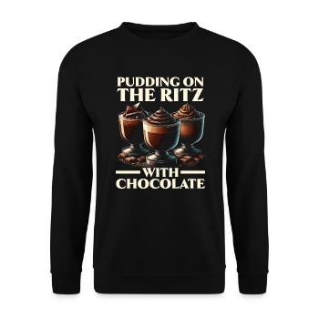 Chocolate Pudding Sweet Dessert Food Lover Foodie - Unisex Sweatshirt - black - Front - Alina (178cm) & Michal (187cm)