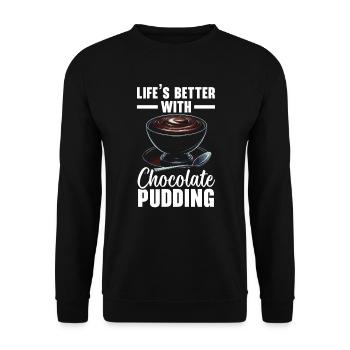 Chocolate Pudding Sweet Dessert Food Lover Foodie - Unisex Sweatshirt - black - Front - Alina (178cm) & Michal (187cm)