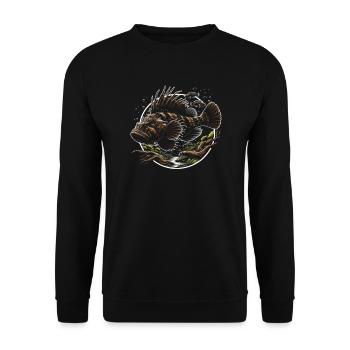 Borstennase Plecos Fischliebhaber Süßwasseraquarium - Unisex Pullover - Schwarz - Vorne - Alina (178cm) & Michal (187cm)