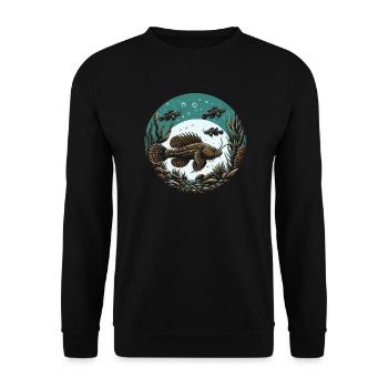 Borstennase Plecos Fischliebhaber Süßwasseraquarium - Unisex Pullover - Schwarz - Vorne - Alina (178cm) & Michal (187cm)