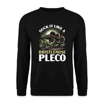 Borstennase Plecos Fischliebhaber Süßwasseraquarium - Unisex Pullover - Schwarz - Vorne - Alina (178cm) & Michal (187cm)