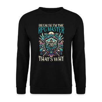 Jeu de rôle RPG Maître du jeu vidéo Gamer - Sweat-shirt Unisexe - noir - Devant - Alina (178cm) & Michal (187cm)