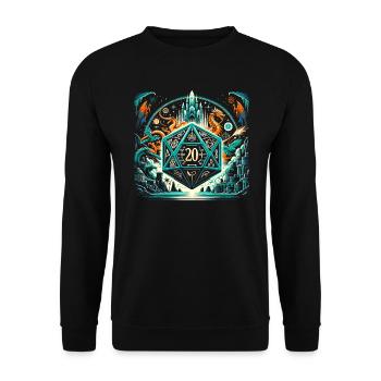 Jeu de rôle RPG Maître du jeu vidéo Gamer - Sweat-shirt Unisexe - noir - Devant - Alina (178cm) & Michal (187cm)