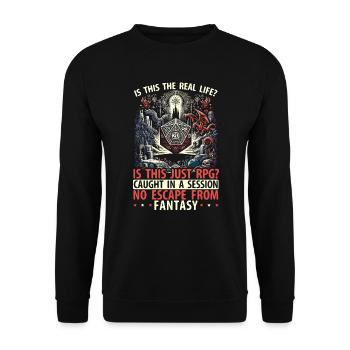 Jeu de rôle RPG Maître du jeu vidéo Gamer - Sweat-shirt Unisexe - noir - Devant - Alina (178cm) & Michal (187cm)
