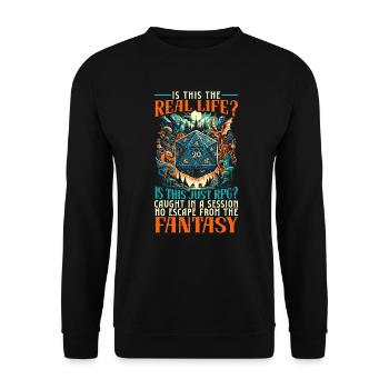 Jeu de rôle RPG Maître du jeu vidéo Gamer - Sweat-shirt Unisexe - noir - Devant - Alina (178cm) & Michal (187cm)
