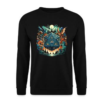 Jeu de rôle RPG Maître du jeu vidéo Gamer - Sweat-shirt Unisexe - noir - Devant - Alina (178cm) & Michal (187cm)