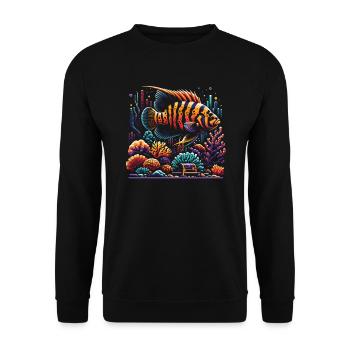 Oscar Fish Lover Aquarium d’aquariophilie d’eau douce - Sweat-shirt Unisexe - noir - Devant - Alina (178cm) & Michal (187cm)