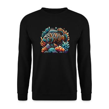 Oscar Fish Lover Aquarium d’aquariophilie d’eau douce - Sweat-shirt Unisexe - noir - Devant - Alina (178cm) & Michal (187cm)