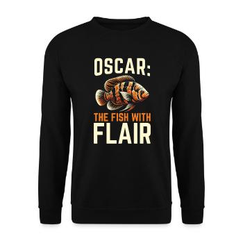 Oscar Fish Lover Freshwater Fishkeeping Aquarium - Unisex Sweatshirt - black - Front - Alina (178cm) & Michal (187cm)