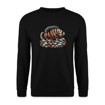 Oscar Fish Lover Aquarium d’aquariophilie d’eau douce - Sweat-shirt Unisexe - noir - Devant - Alina (178cm) & Michal (187cm)