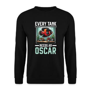 Oscar Fischliebhaber Süßwasser-Aquaristik - Unisex Pullover - Schwarz - Vorne - Alina (178cm) & Michal (187cm)