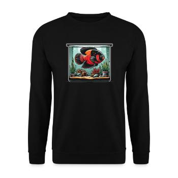 Oscar Fish Lover Aquarium d’aquariophilie d’eau douce - Sweat-shirt Unisexe - noir - Devant - Alina (178cm) & Michal (187cm)