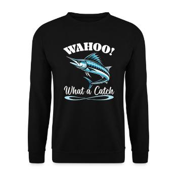 Wahoo Fish Catcher Fisher Pêcheur Pêche - Sweat-shirt Unisexe - noir - Devant - Alina (178cm) & Michal (187cm)